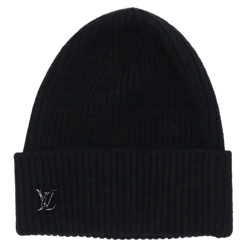 ルイヴィトン LOUISVUITTON   MP3246 ビーニー・LV アヘッド 1.1 LVロゴピンカシミアビーニーニットキャップ(黒いこと)【213062】【BS99】【小物】【中古】bb17#rinkan*B
