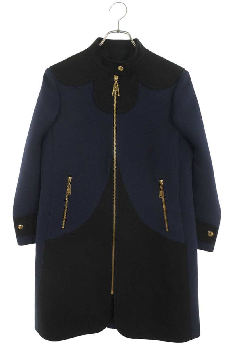 ルイヴィトン LOUISVUITTON　 サイズ:36 20SS RW201W NQA FICO53 ウールコート(ネイビー×ブラック)【113062】【BS99】【レディース】【中古】bb428#rinkan*B