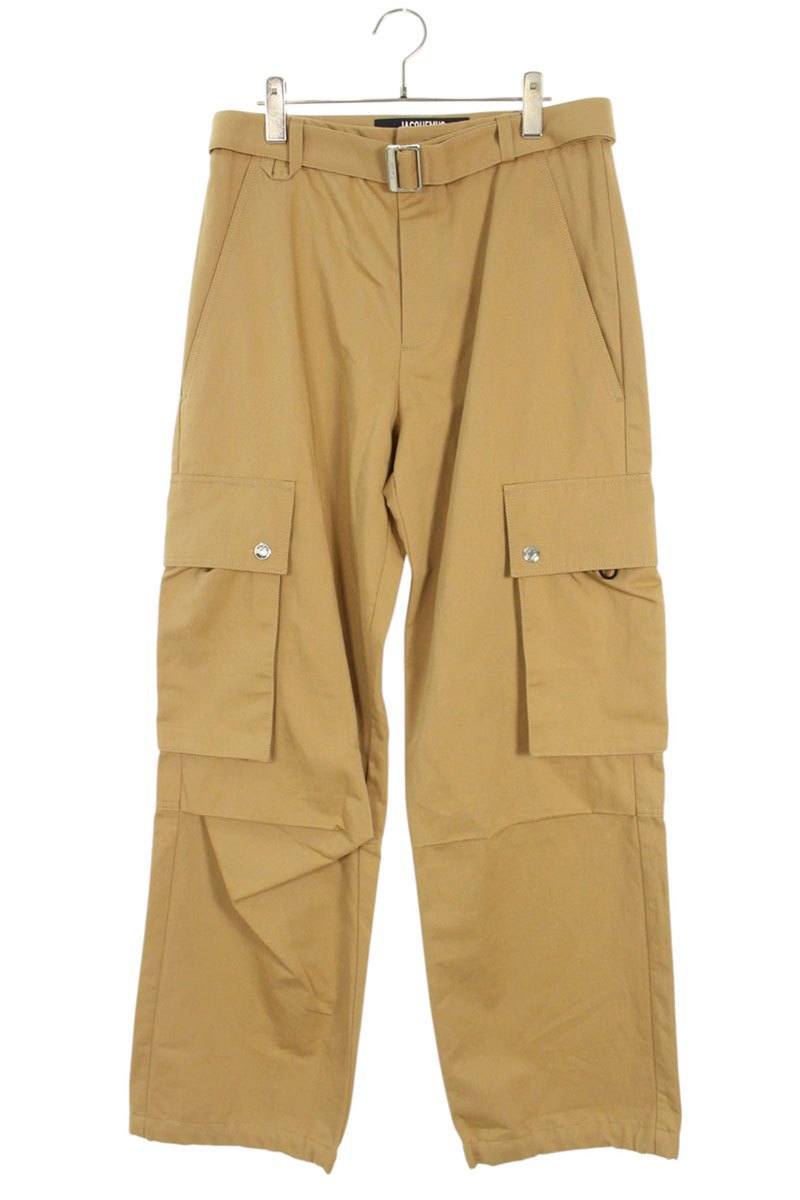 ジャックムス JACQUEMUS　 サイズ:46 25SS LE CARGO ベルト付きカーゴロングパンツ(ベージュ)【203062】【BS99】【メンズ】【中古】bb315#rinkan*S
