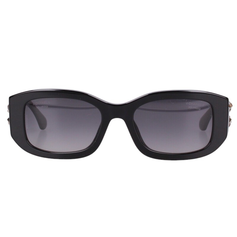 シャネル CHANEL　 サイズ:53□19-140 5542-A レクタングルシェイプサングラス((フレーム)ブラック×ゴールド)【622062】【SS13】【小物】【中古】bb310#rinkan*B
