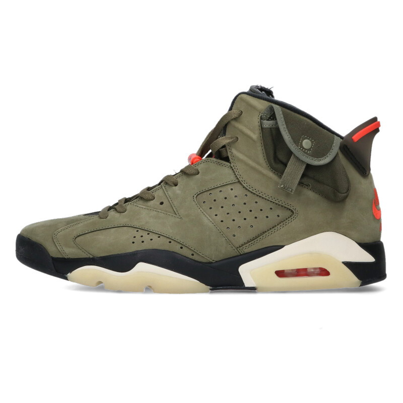 ナイキ NIKE ×トラヴィススコット Travis Scott サイズ:34cm AIR JORDAN 6 RETRO SP CN1084-200 エアジョーダン6レトロスニーカー(カーキ×ブラック×ホワイト)【203062】【BS99】【メンズ】【小物】【中古】bb328#rinkan*A|RINKAN