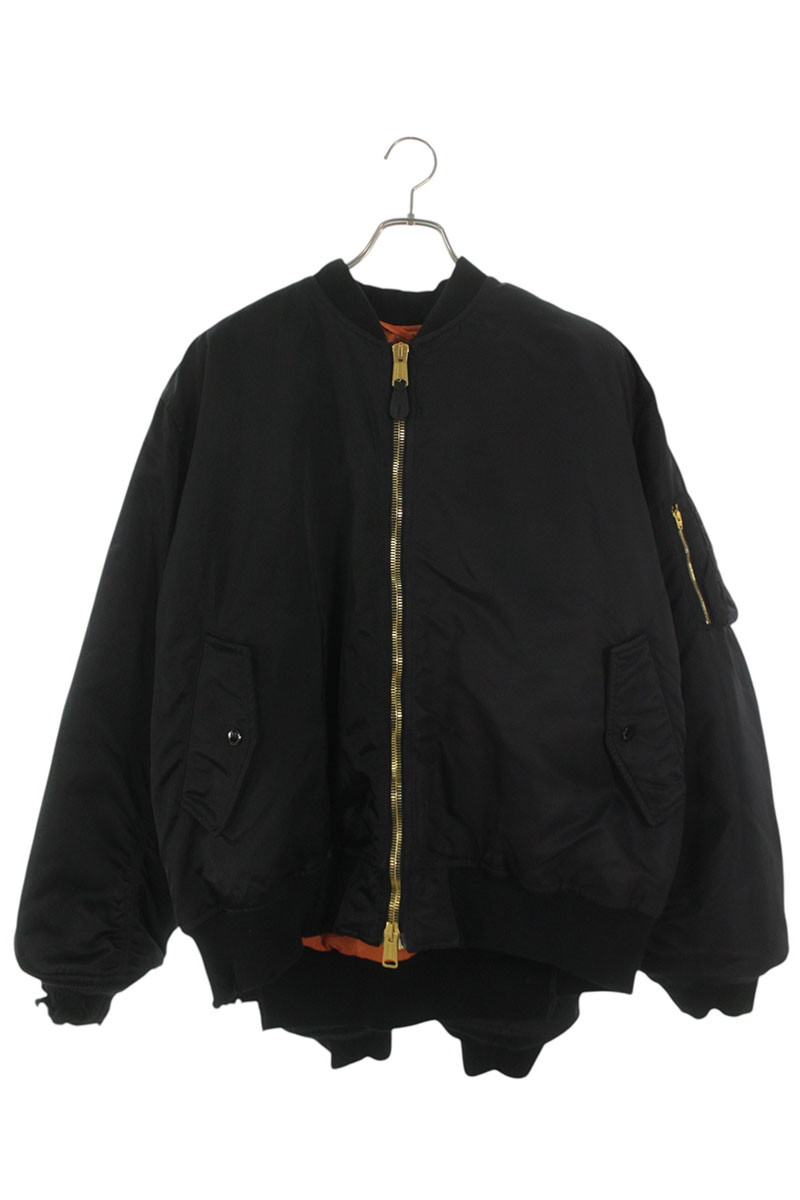 バレンシアガ BALENCIAGA　 サイズ:XS 790763 TYD31 ダブルスリーブボンバージャケットブルゾン(ブラック)【103062】【SB01】【メンズ】【中古】bb344#rinkan*A