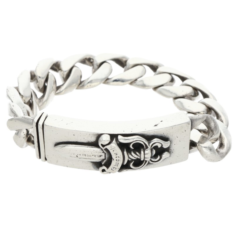 クロムハーツ Chrome Hearts 大きさ:11LINK  ID DAGGER ダガーID古典派音楽繋がり 年寄りの しろがね色腕輪(しろがね色 99.62g)【203062】【SJ02】【小物】【中古】bb431#rinkan*B
