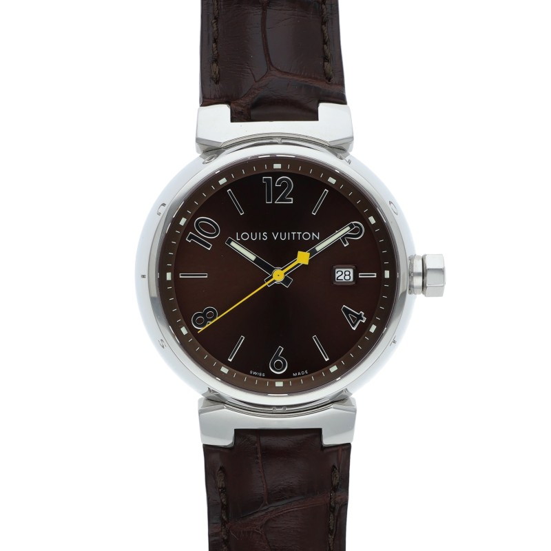ルイヴィトン LOUISVUITTON 大きさ:GM  Q1111 タンブール ステンレスクオーツウオッチ(赤銅色)【306062】【SB01】【小物】【中古】bb78#rinkan*B