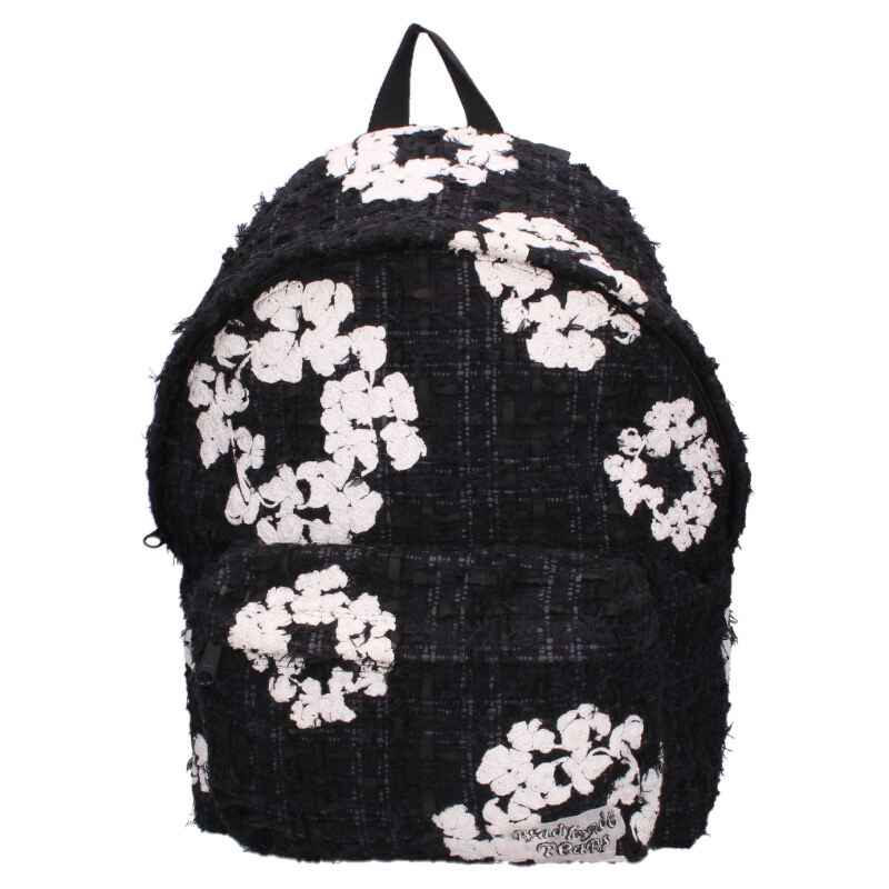 小母さんお手伝いさん READYMADE ×デニムティアーズ DENIM TEARS  フラワーデザインバックパック(黒いこと×白いこと)【722062】【SB01】【小物】【中古】bb421#rinkan*B
