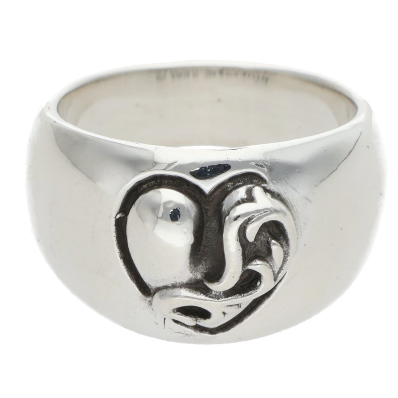 クロムハーツ Chrome Hearts 大きさ:16.5号  HEART IN BAND ハートインバンド しろがね色輪っか(しろがね色 13.36g)【603062】【SJ02】【小物】【中古】bb209#rinkan*B