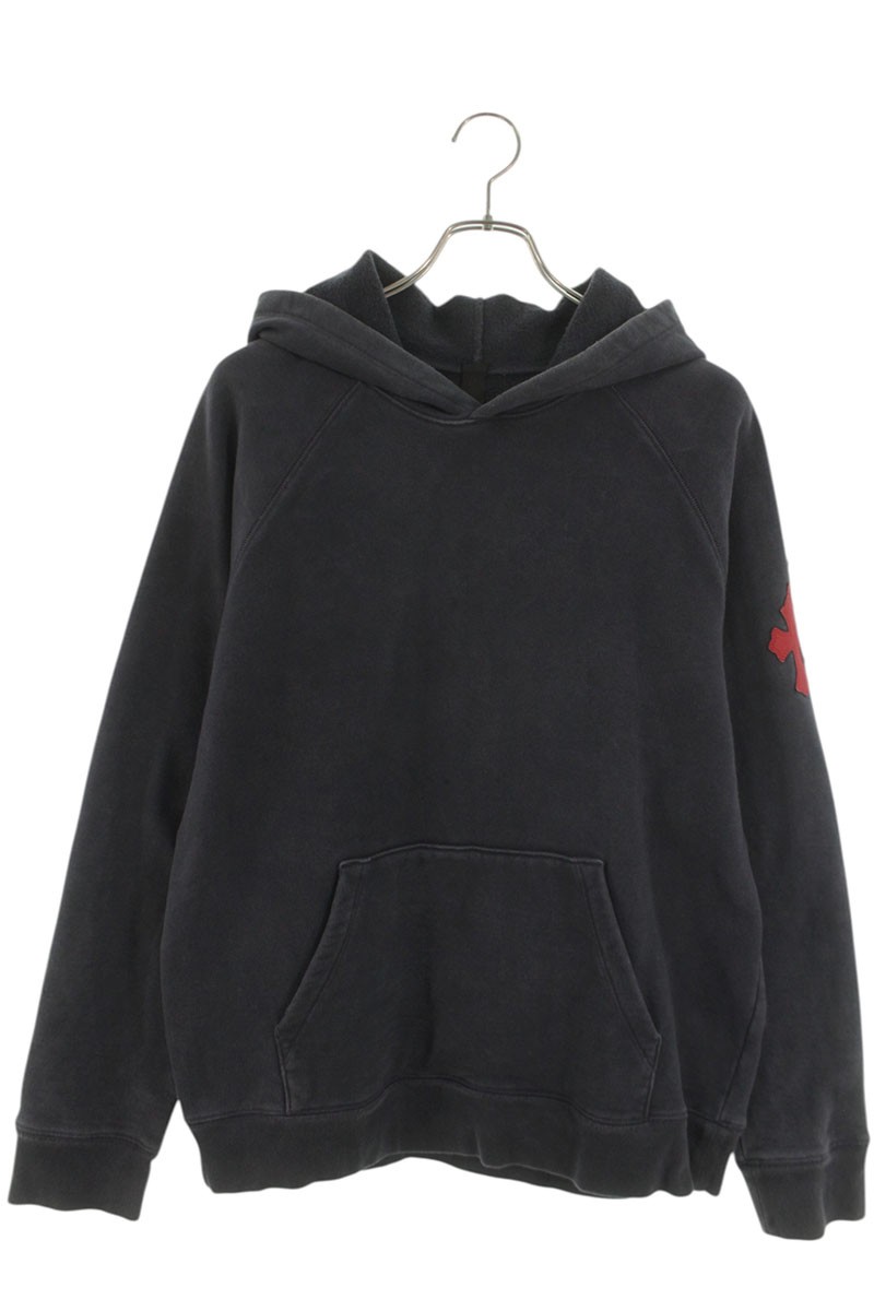 クロムハーツ Chrome Hearts 大きさ:M  Y NOT 固定ディスク PLVR GYN U PAPER JAM 付け紙付き添い人クロスパッチプルオーバーパーカー(米国海軍×赤いこと)【103062】【NO05】【メンズ】【中古】bb396#rinkan*B