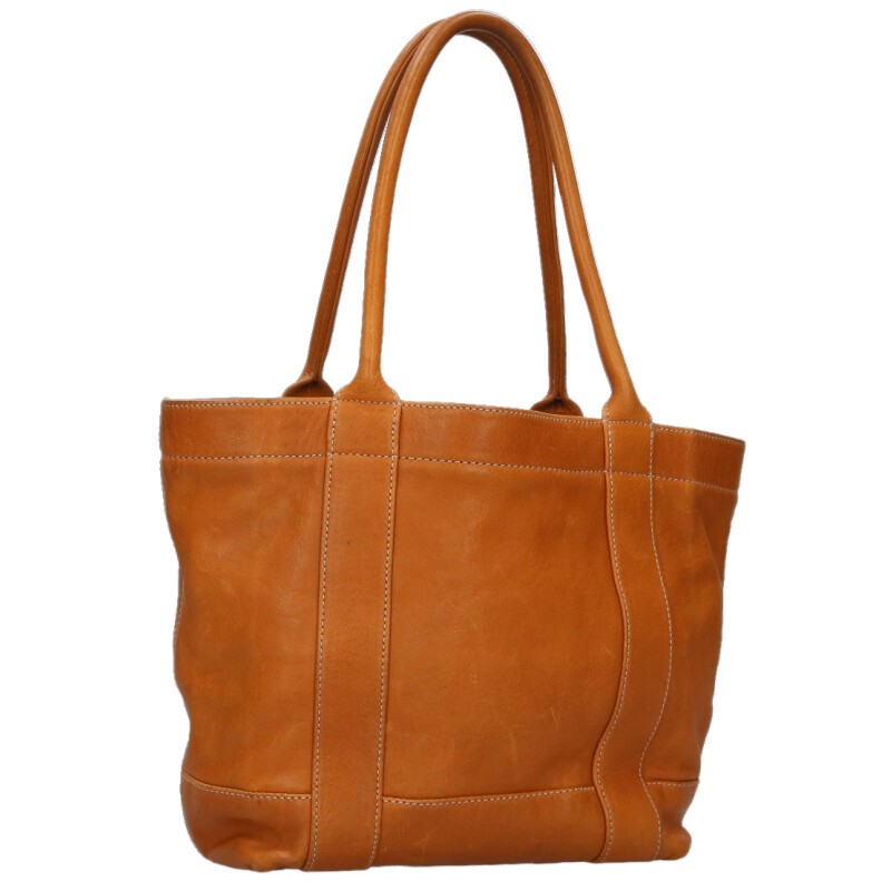 クロムハーツ Chrome Hearts   TOTE MINI トートミニ 付け紙付き添い人レザートートバッグ(赤銅色×しろがね色)【103062】【聞き入れる15】【小物】【中古】bb62#rinkan*B