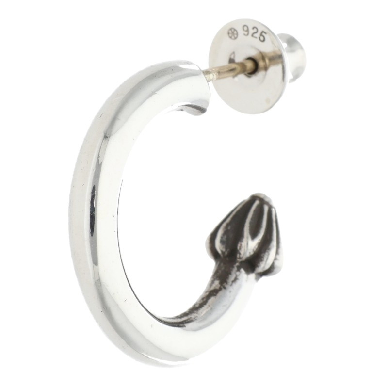 クロムハーツ Chrome Hearts   HOOP PLAIN プレーンフープ しろがね色ピアス(しろがね色 3.44g)【303062】【SS07】【小物】【中古】bb434#rinkan*B