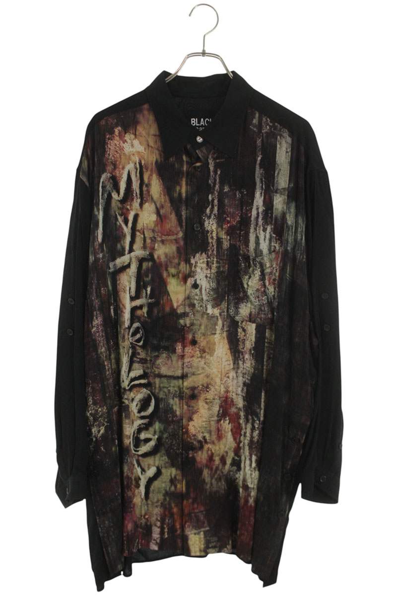 ブラックスキャンダルヨウジヤマモト BLACK Scandal Yohji Yamamoto　 サイズ:2 HZ-B86-830 グラフィックプリントレーヨン長袖シャツ(ブラック)【203062】【BS99】【メンズ】【中古】bb297#rinkan*B