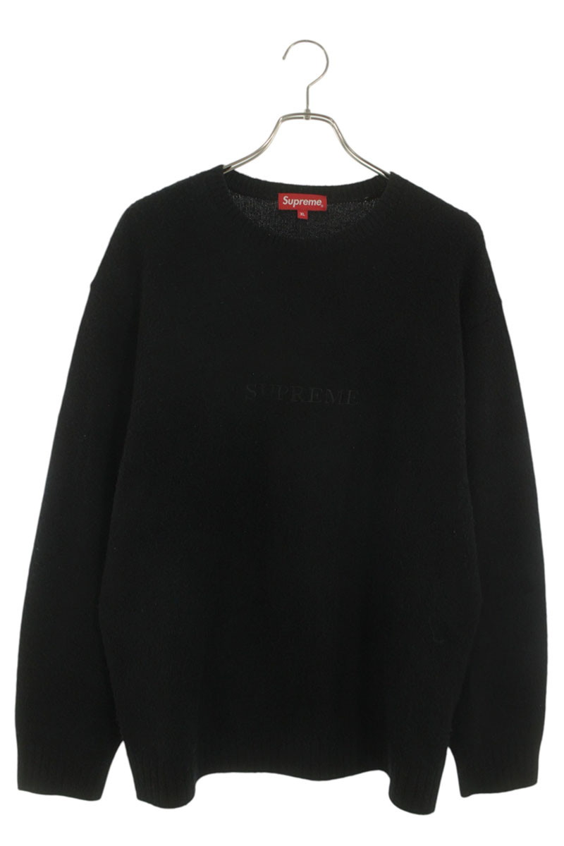 シュプリーム SUPREME 大いさ:XL ロゴタイプ刺しゅう編み物(黒いこと)【203062】【BS99】【メンズ】【中古】bb297#rinkan*B ニット・セーター-トップス