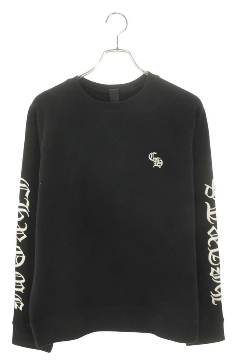 クロムハーツ Chrome Hearts　 サイズ:M SLO RIDE ロゴ刺繍クルーネックスウェット(ブラック)【103062】【SS13】【メンズ】【中古】bb132#rinkan*A