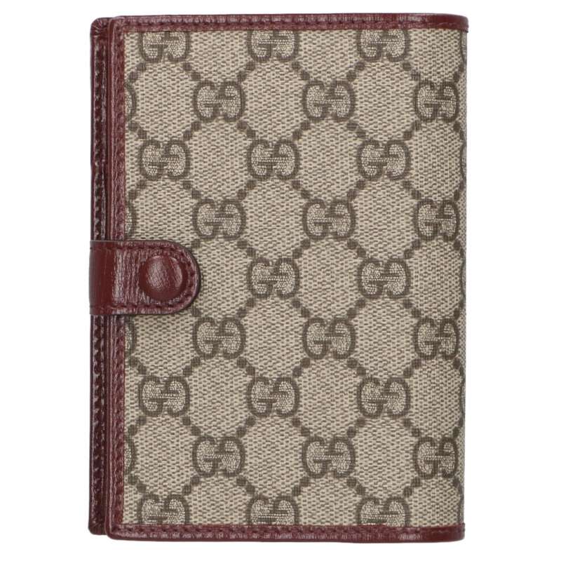 グッチ GUCCI   724562 GGスプリームパスポートケース(薄墨色×ボルドーワイン)【823062】【BS99】【小物】【中古】bb51#rinkan*A