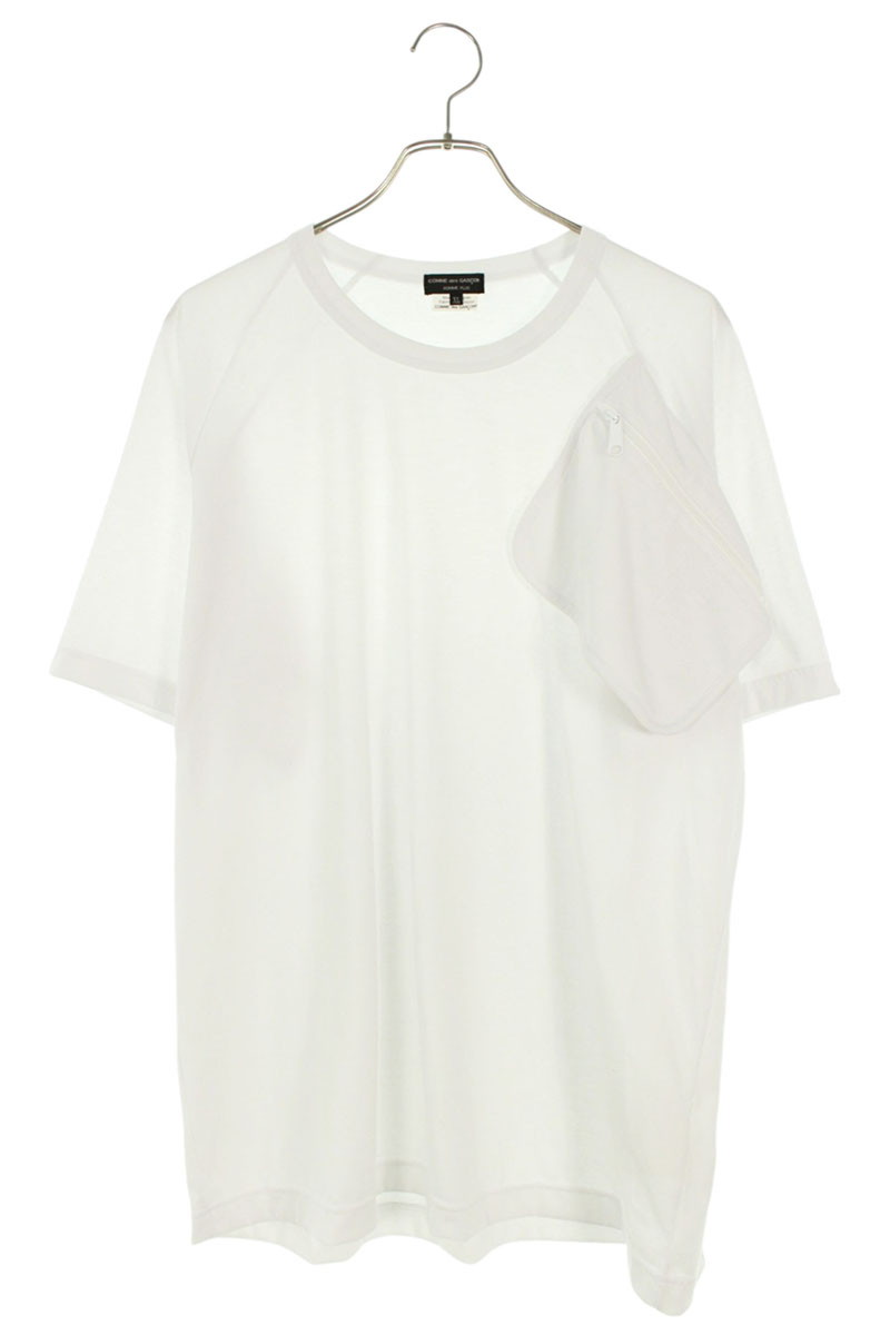 コムデギャルソンオムプリュス COMME des GARCONS HOMME PLUS　 サイズ:XL PO-T017 AD2024 ポケットドッキングTシャツ(ホワイト)【203062】【BS99】【メンズ】【中古】bb187#rinkan*B