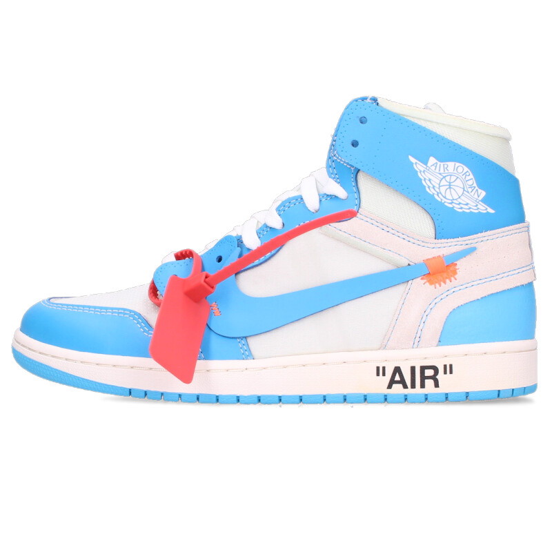 ナイキ 象牙色 NIKE OFF-WHITE 大きさ:28糎  AIR JORDAN 1 POWDER BLUE UNC AQ0818-148 エアジョーダン1スニーカー(ともし火青み×白いこと)【203062】【SB01】【メンズ】【小物】【中古】bb378#rinkan*A