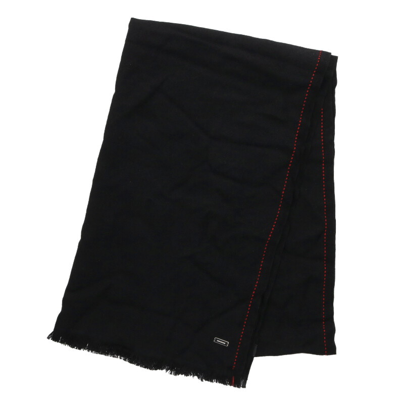 ディオールオム Dior HOMME　 カシミヤ混ステッチストールストール(ブラック)【133062】【BS99】【小物】【中古】bb359#rinkan*B