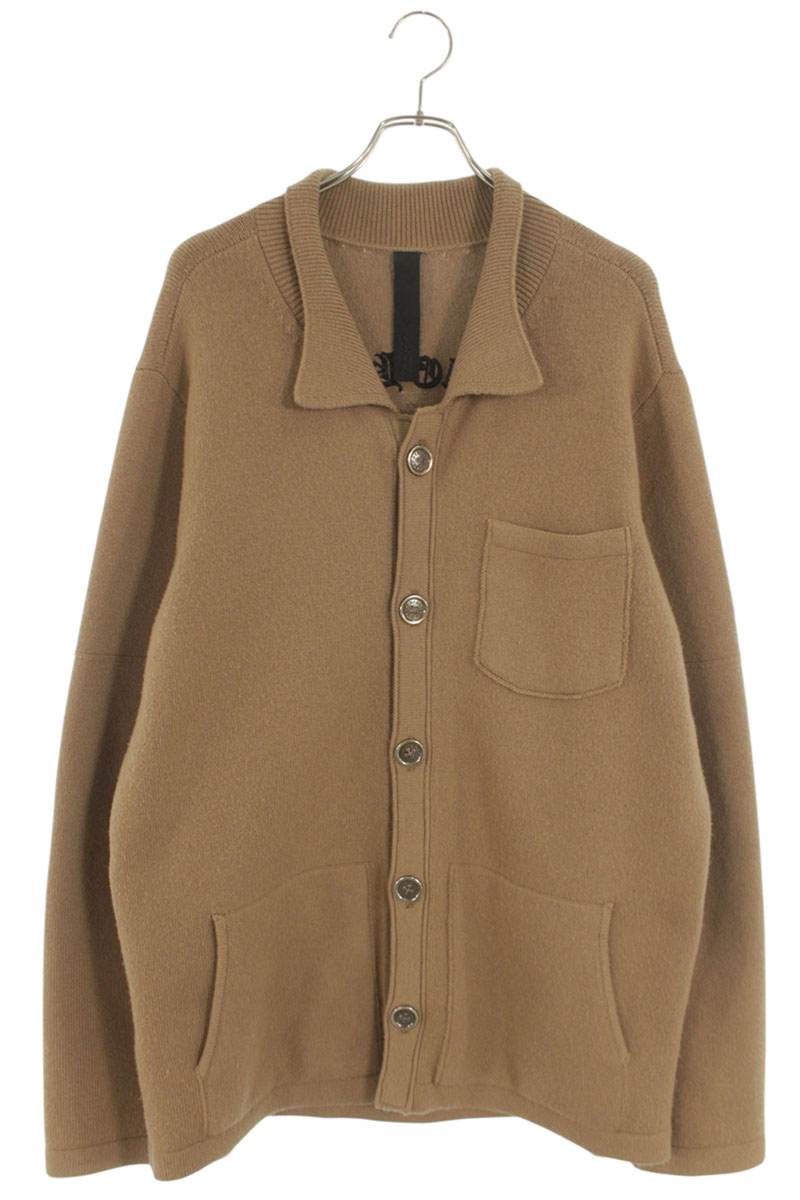 クロムハーツ Chrome Hearts 大きさ:L  SAILIN ON CARDIGAN はりつけ台継ぎ切れ付き添い人うしろ側刺しゅうカシミアニットカーディガン(赤銅色)【303062】【GZ11】【メンズ】【中古】bb384#rinkan*A