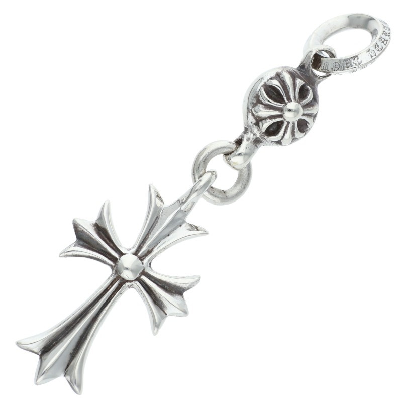 クロムハーツ Chrome Hearts　 1B TNY CH CRS 1ボールタイニーCHクロス チャーム シルバーネックレストップ(シルバー 6.68g)【603062】【SS07】【小物】【中古】bb76#rinkan*B