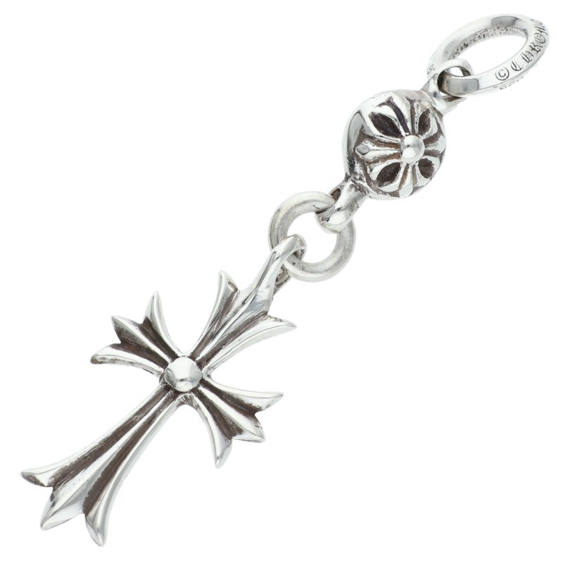 クロムハーツ Chrome Hearts 1B TNY CH CRS 1ボールタイニーCHクロス チャーム シルバーネックレストップ(シルバー 6.22g)【603062】【SS07】【小物】【中古】bb76#rinkan*B |RINKAN