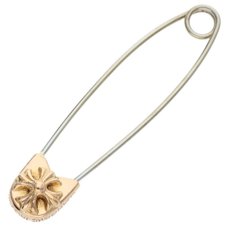 クロムハーツ Chrome Hearts   22K SAFETY PIN L 22Kラージセーフティピン ゴールド頸飾りいの一番(黄色ゴールド 6.99g)【603062】【SS07】【小物】【中古】bb30#rinkan*B