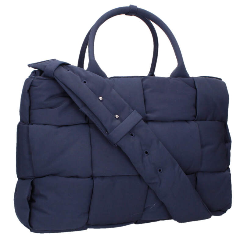 ボッテガヴェネタ BOTTEGA VENETA ラージアルコパデッド ナイロンハンドバッグ(ネイビー)【104062】【BS99】【小物】【中古】bb18#rinkan*A|RINKAN
