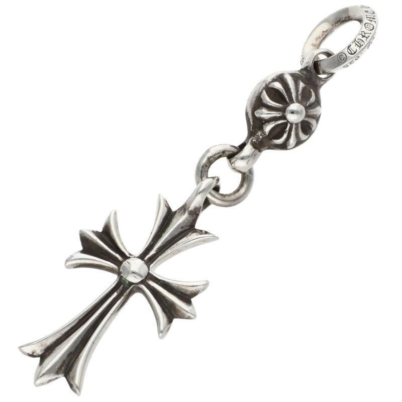 クロムハーツ Chrome Hearts　 1B TNY CH CRS 1ボールタイニーCHクロス チャーム シルバーネックレストップ(シルバー 6.66g)【803062】【OS06】【小物】【中古】bb76#rinkan*B