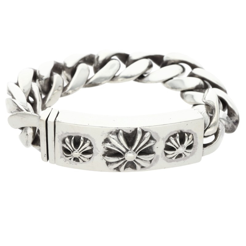 クロムハーツ Chrome Hearts 大きさ:11LINK  ID 3CHX 3CHX ID しろがね色腕輪(しろがね色 110.39g)【803062】【SS07】【小物】【中古】bb448#rinkan*B