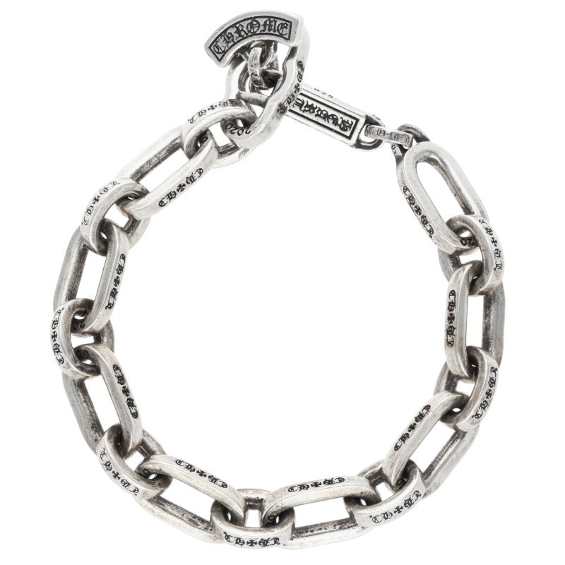 クロムハーツ Chrome Hearts 大きさ:7inch  PAPER E CHAIN 調査報告Eチェーン店 しろがね色腕輪(しろがね色 27.62g)【803062】【GZ11】【小物】【中古】bb448#rinkan*B