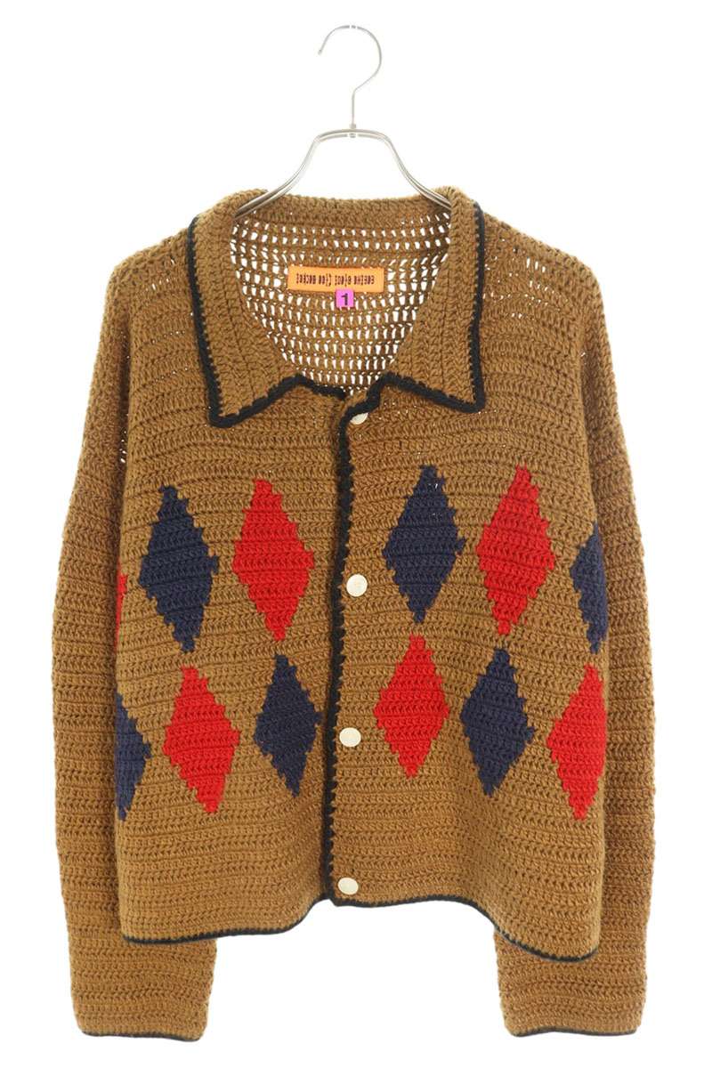 カクタスプラントフリーマーケット CPFM　 サイズ:1 RODEO CROCHET KNIT CARDIGAN クロチェットニット(ブラウン)【703062】【BS99】【メンズ】【中古】bb78#rinkan*B