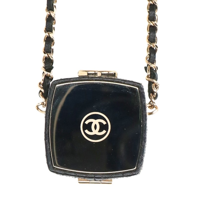 シャネル CHANEL　 マトラッセ ミラー付きチェーンショルダーポーチ(ブラック×ゴールド)【403062】【SB01】【小物】【中古】bb459#rinkan*A