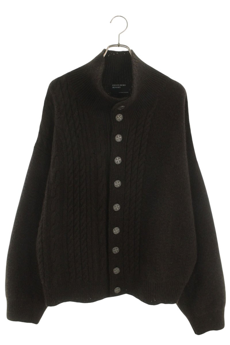 アンファンリッシュデプリメ ENFANTS RICHES DEPRIMES 大きさ:XL  BUTTON DOWN TURTLENECK タートルネックカシミアニットカーディガン(赤銅色)【503062】【SB01】【メンズ】【中古】bb33#rinkan*A
