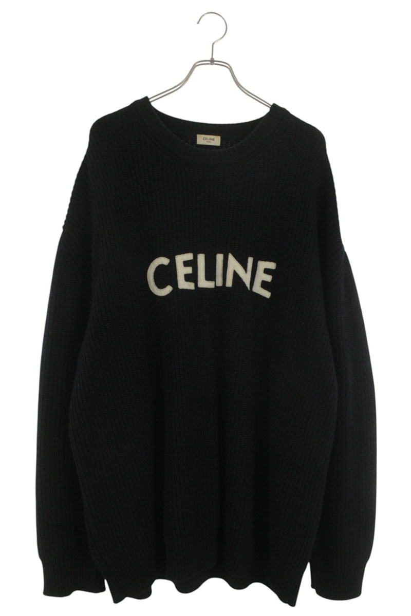 セリーヌ CELINE サイズ:XL  2A19R2050 フロントロゴニット(ブラック)【803062】【SS13】【メンズ】【中古】bb433#rinkan*B