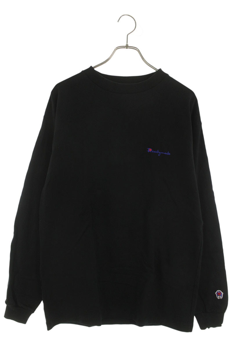レディメイド READYMADE サイズ:L  RE-CO-BK-00-00-200 PIONCHAM T-SHIRT ロゴ刺繍長袖カットソー(ブラック)【703062】【BS99】【メンズ】【中古】bb87#rinkan*B