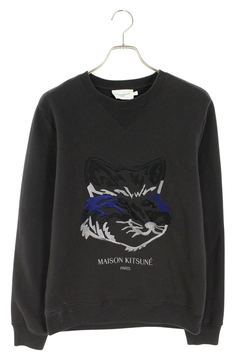メゾンキツネ MAISON KITSUNE　 サイズ:S HM00310KM0020 フロントロゴスウェット(ブラック)【803062】【BS99】【メンズ】【中古】bb334#rinkan*B