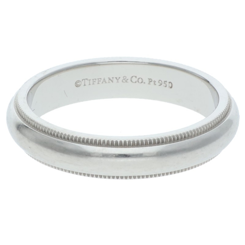ティファニー TIFFANY\u0026Co. 大きさ:15.5号  ミルグレイン ダンス楽隊 PT950プラチナ輪っか(しろがね色 8.84g)【903062】【OM10】【小物】【中古】bb33#rinkan*B