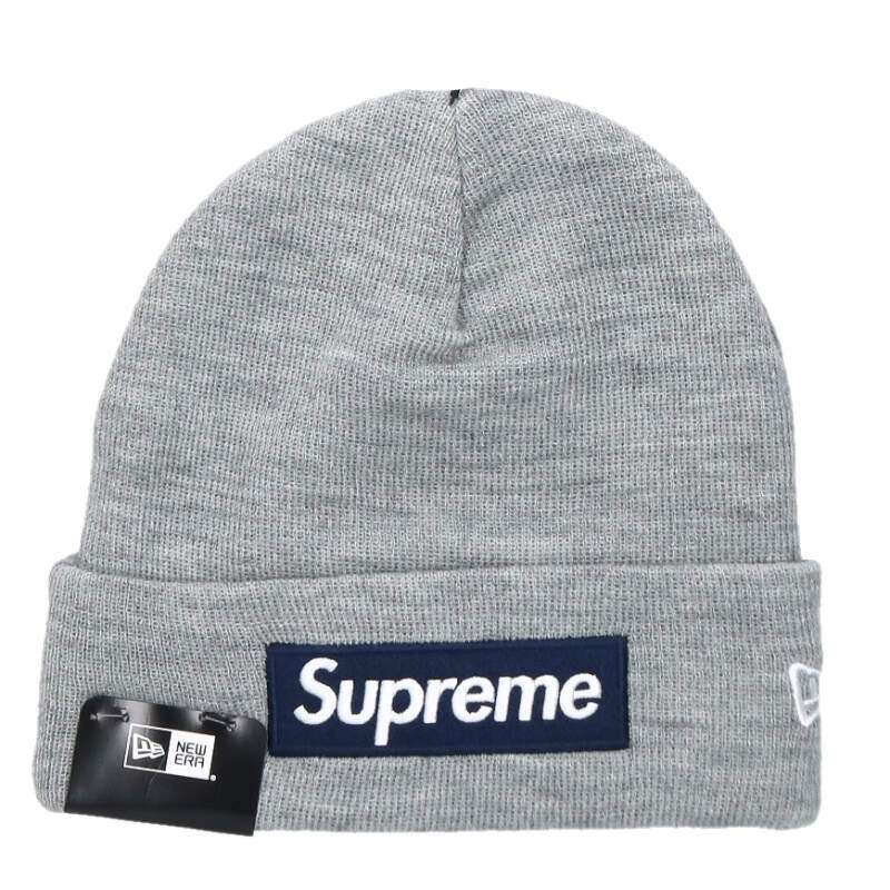 シュプリーム SUPREME　 ×ニューエラ New Era New Era 25AW New Era Box Logo Beanie ボックスロゴビーニー帽子(グレー)【104062】【BS99】【小物】【中古】bb413#rinkan*S