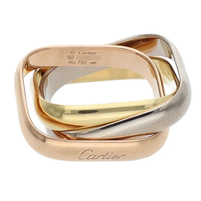 カルティエ Cartier　サイズ:9号/52 トリニティ クッション クラシックモデル K18YG PG WGゴールドリング(イエローゴールド&times;ピンクゴールド&times;ホワイトゴールド 8.73g)【903062】【GZ14】【小物】【中古】bb409#rinkan*B ｜RINKAN