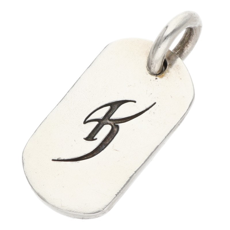 クロムハーツ Chrome Hearts   氷室京介 ドッグタグ イニシャルシルバーネックレストップ(しろがね色 10.42g)【703062】【聞き届ける15】【小物】【中古】bb440#rinkan*B