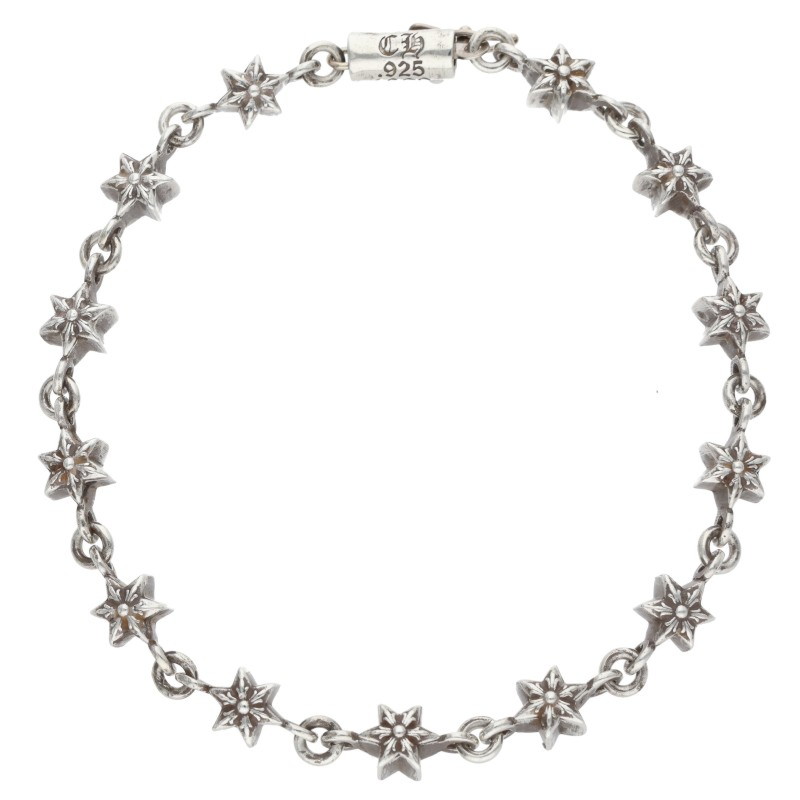 クロムハーツ Chrome Hearts 大きさ:13LINK  CHN TNY STAR タイニースター しろがね色腕輪(しろがね色 12.68g)【113062】【GZ11】【小物】【中古】bb380#rinkan*B