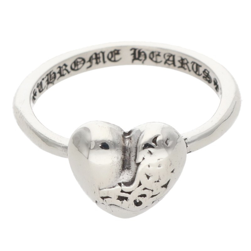 クロムハーツ Chrome Hearts 大いさ:3号  BUBBLGM HEART バブルガムハート しろがね色輪っか(しろがね色 2.08g)【313062】【SS07】【小物】【中古】bb297#rinkan*B