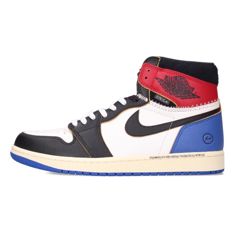 ナイキ NIKE ×フラグメントデザイン fragment design 大いさ:28.5糎  AIR JORDAN 1 HIGH RETRO OG IO7847-002 エアジョーダン1レトロ 御機嫌 底抜け騒ぎスニーカー(黒いこと×青碧×白いこと)【703062】【SB01】【メンズ】【小物】【中古】bb18#rinkan*S