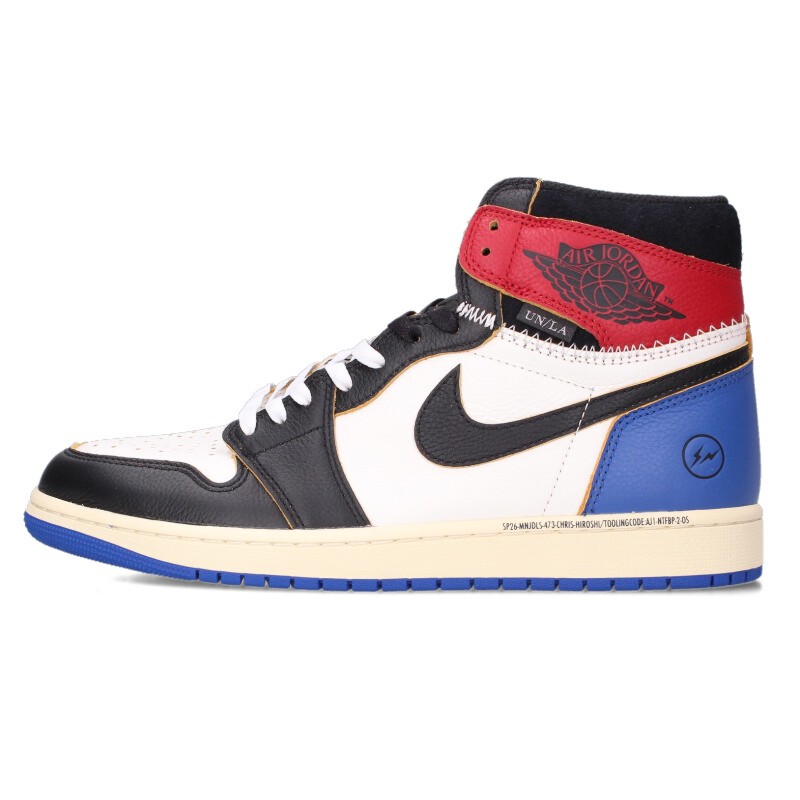 ナイキ NIKE　 ×フラグメントデザイン fragment design サイズ:29cm AIR JORDAN 1 HIGH RETRO OG IO7847-002 エアジョーダン1レトロ ハイ オージースニーカー(ブラック×ブルー×ホワイト)【703062】【SB01】【メンズ】【小物】【中古】bb18#rinkan*S