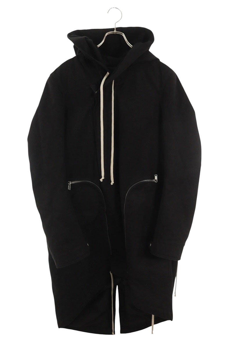 リックオウエンス Rick Owens　 サイズ:46 20SS RU20S7968-MB バウハウスフーデットレインロングコート(ブラック)【803062】【SB01】【メンズ】【中古】bb380#rinkan*B