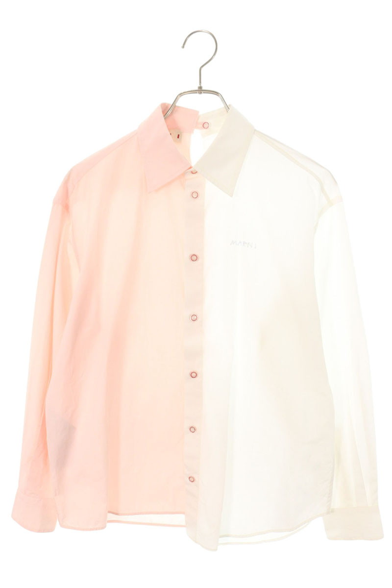 マルニ MARNI　 サイズ:36 CAMA0546QX ツートーン長袖シャツ(ホワイト×ピンク)【113062】【BS99】【メンズ】【中古】bb428#rinkan*B