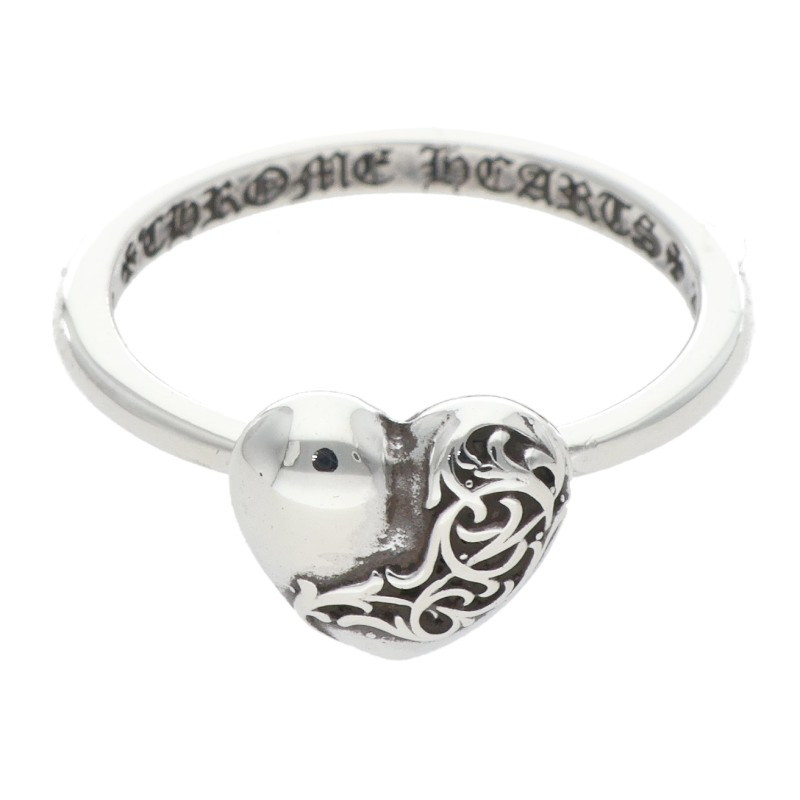クロムハーツ Chrome Hearts 大きさ:6号  BUBBLGM HEART バブルガムハート しろがね色輪っか(しろがね色 2.08g)【313062】【SS07】【小物】【中古】bb462#rinkan*B