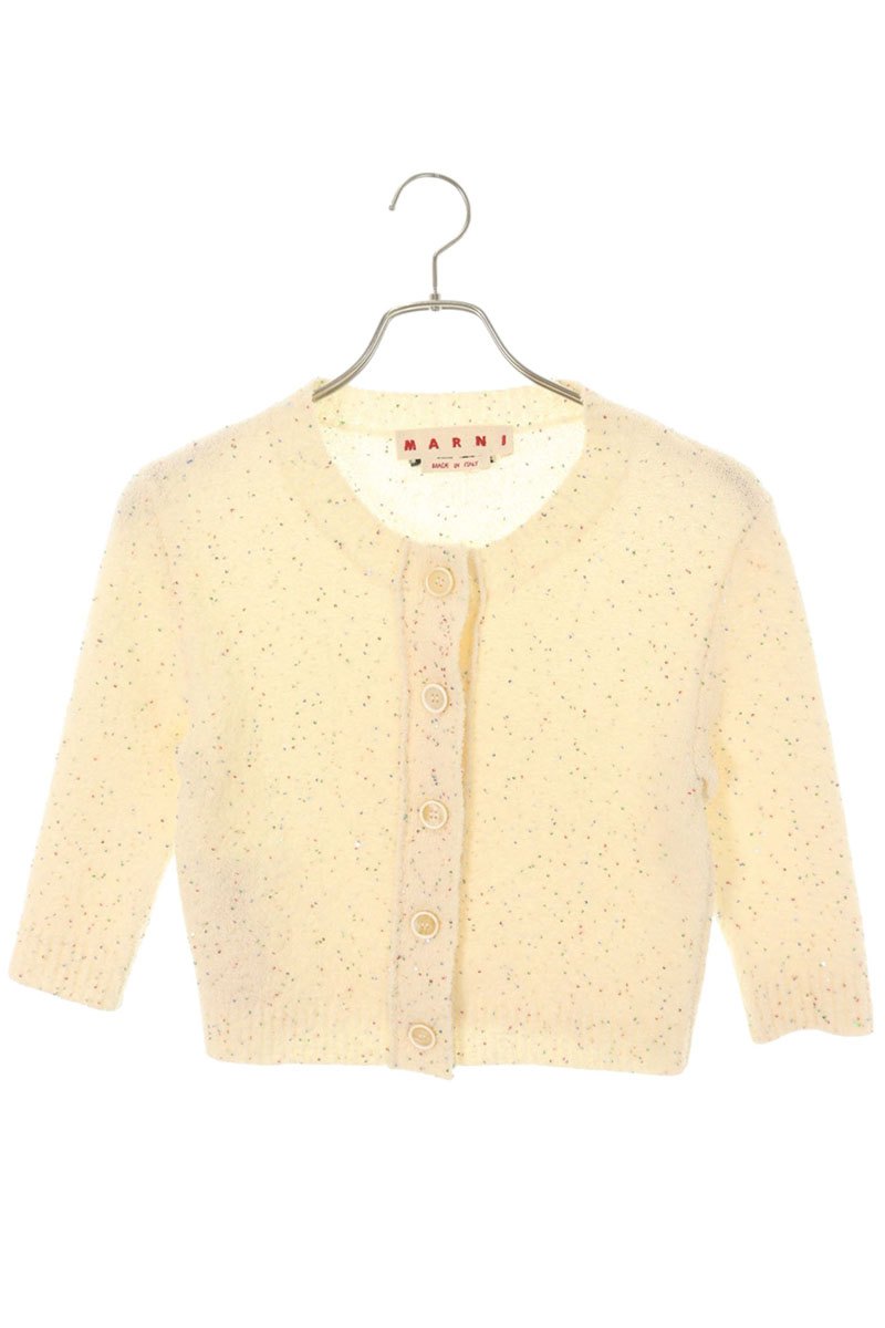 マルニ MARNI　サイズ:40 24SS CDMD0299Q2 ミニスパンコール装飾カーディガン(ホワイト&times;マルチカラー)【113062】【BS99】【レディース】【中古】bb428#rinkan*B｜RINKAN