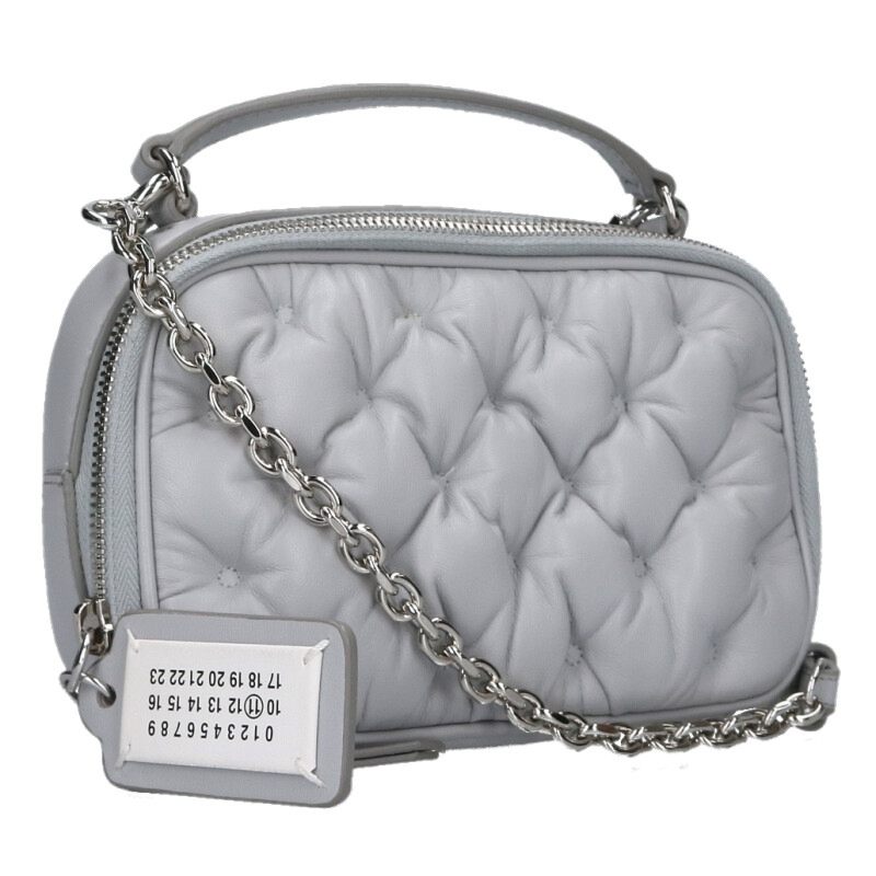 メゾンマルジェラ Maison Margiela　 サイズ:UNI SB1WB0008 Glam Slam グラムスラムレザーショルダーバッグ(グレー)【803062】【SB01】【小物】【中古】bb428#rinkan*A