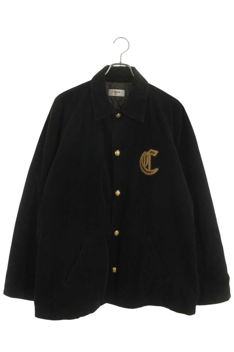 セリーヌ CELINE　 サイズ:XL カーコート コーデュロイジャケット(ブラック×ゴールド)【903062】【SB01】【メンズ】【中古】bb134#rinkan*A