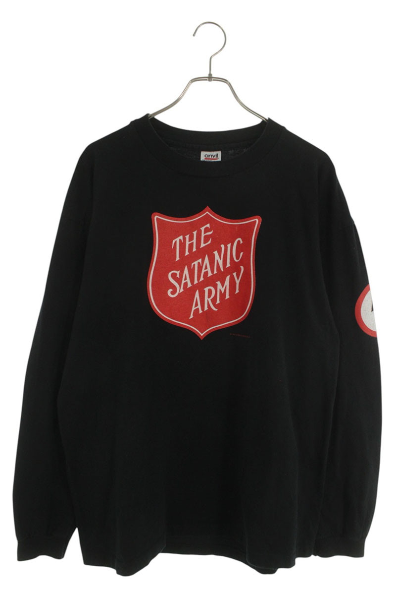 ヴィンテージ VINTAGE　 サイズ:XL MARILYN MANSON マリリンマンソン THE SATANIC ARMYプリント長袖カットソー(ブラック)【903062】【SB01】【メンズ】【中古】bb187#rinkan*C