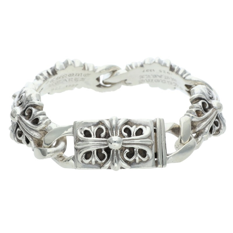 クロムハーツ Chrome Hearts 大きさ:4LINK  KEEPER LINK GK繋がり しろがね色腕輪(しろがね色 94.06g)【413062】【SJ02】【小物】【中古】bb420#rinkan*C